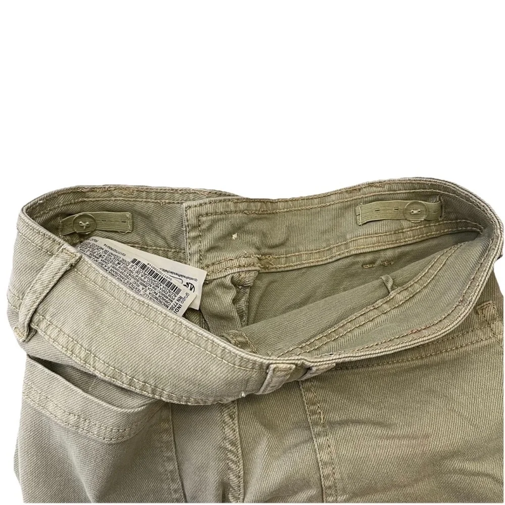 Zara Kids Size 13-14y Girl's‎ Light Khaki Denim Wide Leg Stretch Jeans
